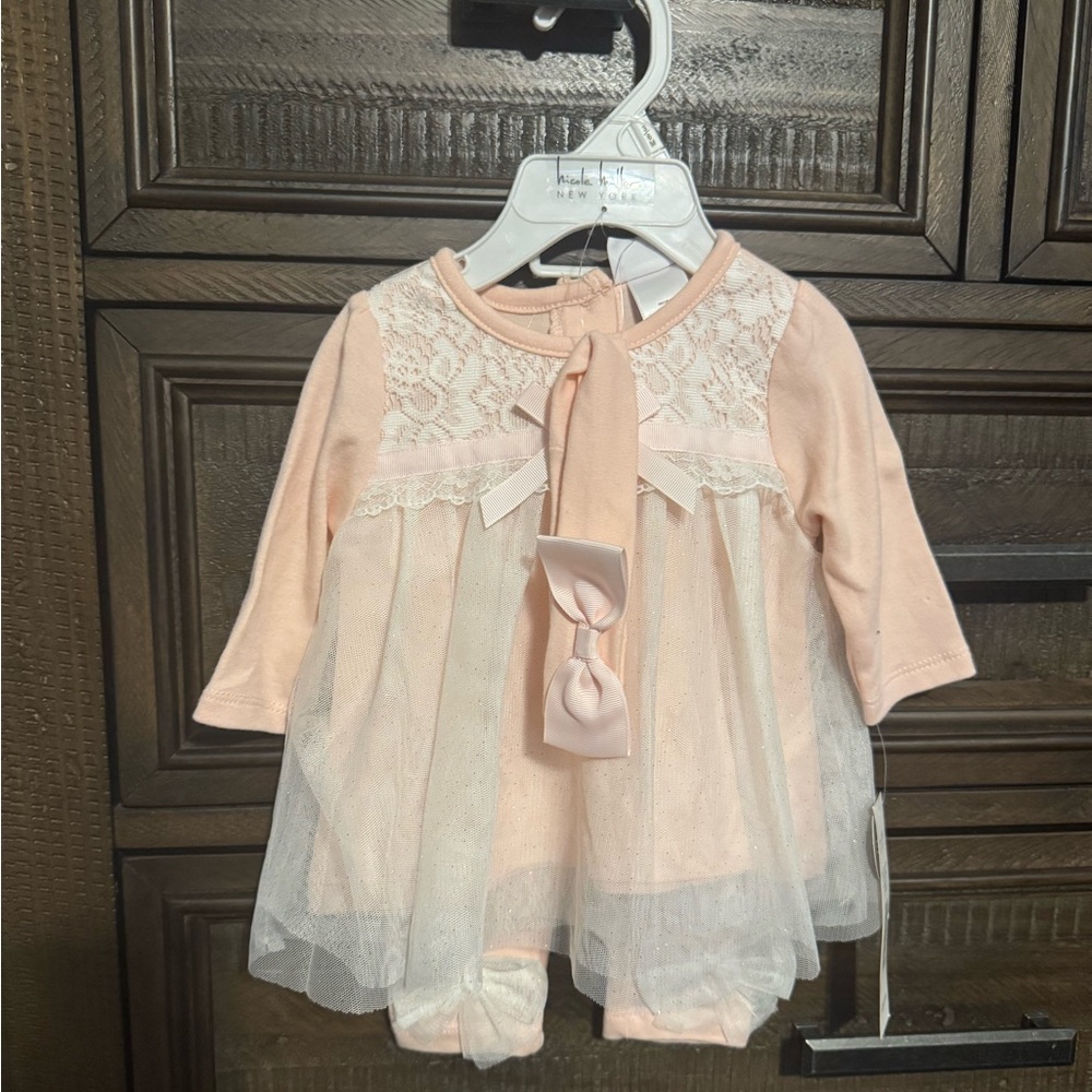 Nicole Miller Blush Lace Baby Girl Blouse